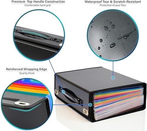 Miniatura 35 de CNK Carpetas de archivos de acordeón con 24 bolsillos, organizador para documentos, carpetas de almacenamiento de documentos, carpeta expandible