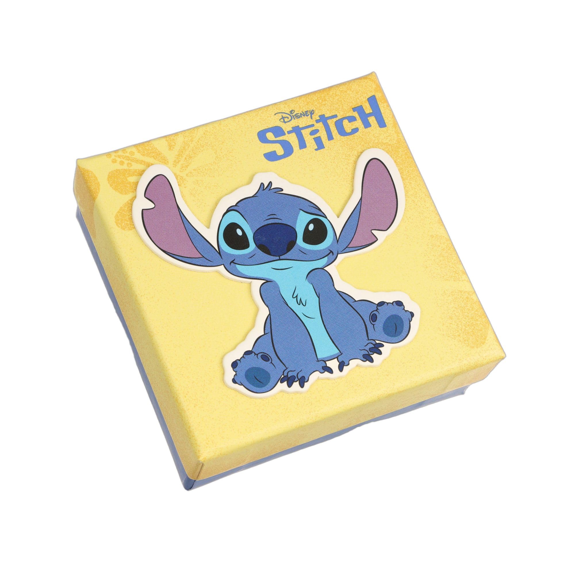 Disney Pulsera Stitch con Amuletos Hawaianos en Latón con Esmalte de Colores, Longitud Ajustable 17-20 cm, para Mujeres y Niñas, con Caja de Regalo, Joya Oficial Disney