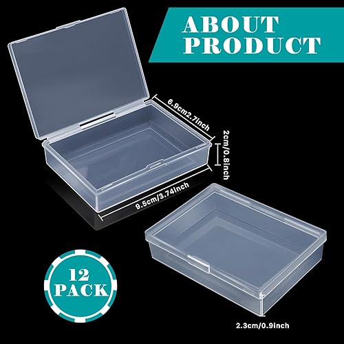 Miniatura 2 de Paquete de 12 cajas transparentes, cajas de plástico para tarjetas