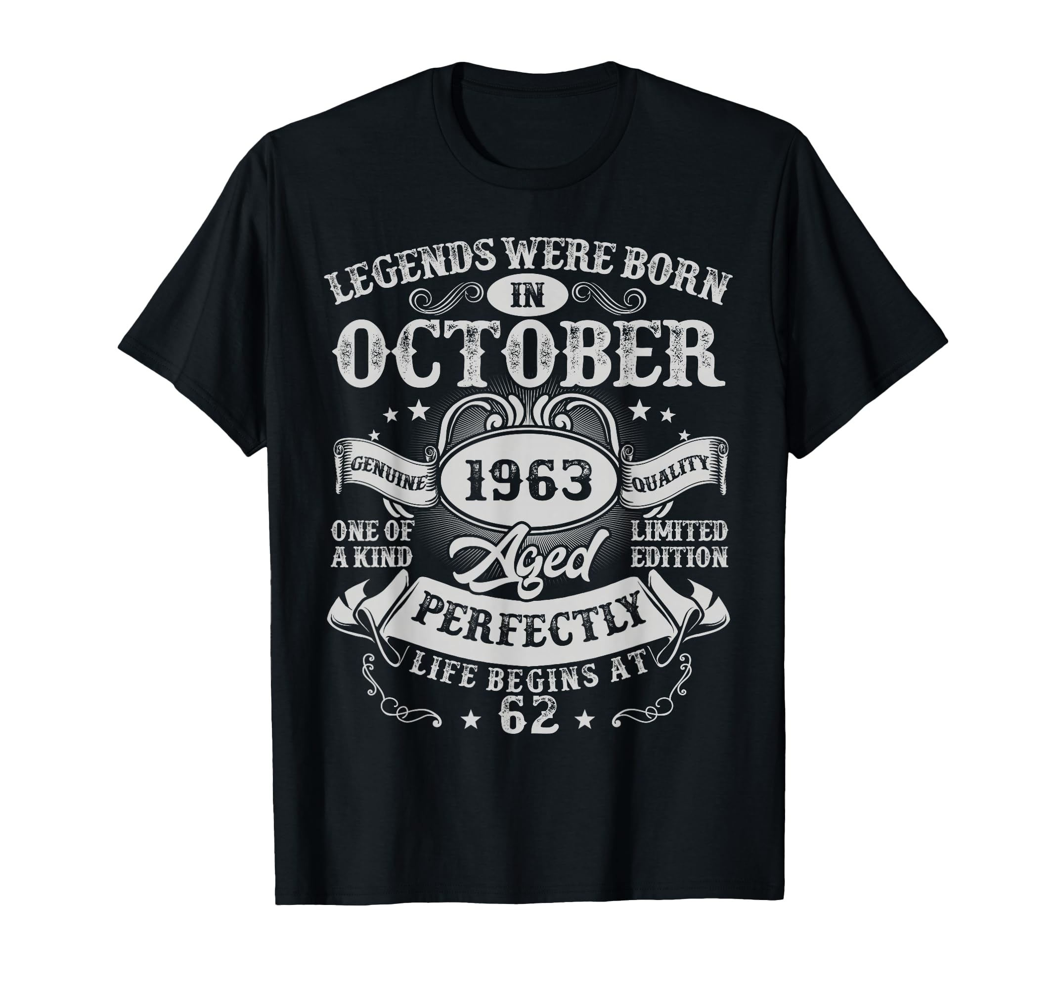 Legends Were Born in October 1963 Vintage 62nd Birthday Men T-Shirt