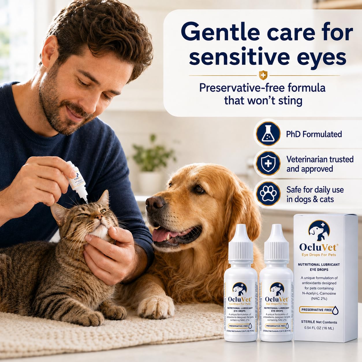 OcluVet Pet Eye Drops for Dogs & Cats, 2% NAC, 16 mL, 2-Pack — Amazon image 2