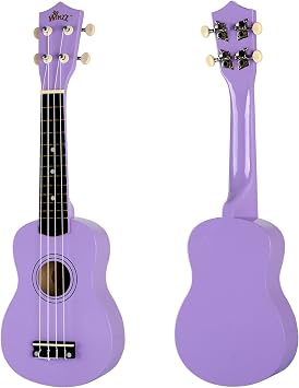 Winzz Soprano Ukulele Starter Kit For Beginners with Bag, Clip-On Tuner, Extra Strings, Strap, Plectrum, Fret Stickers, Chords Card, Polishing Cloth (21