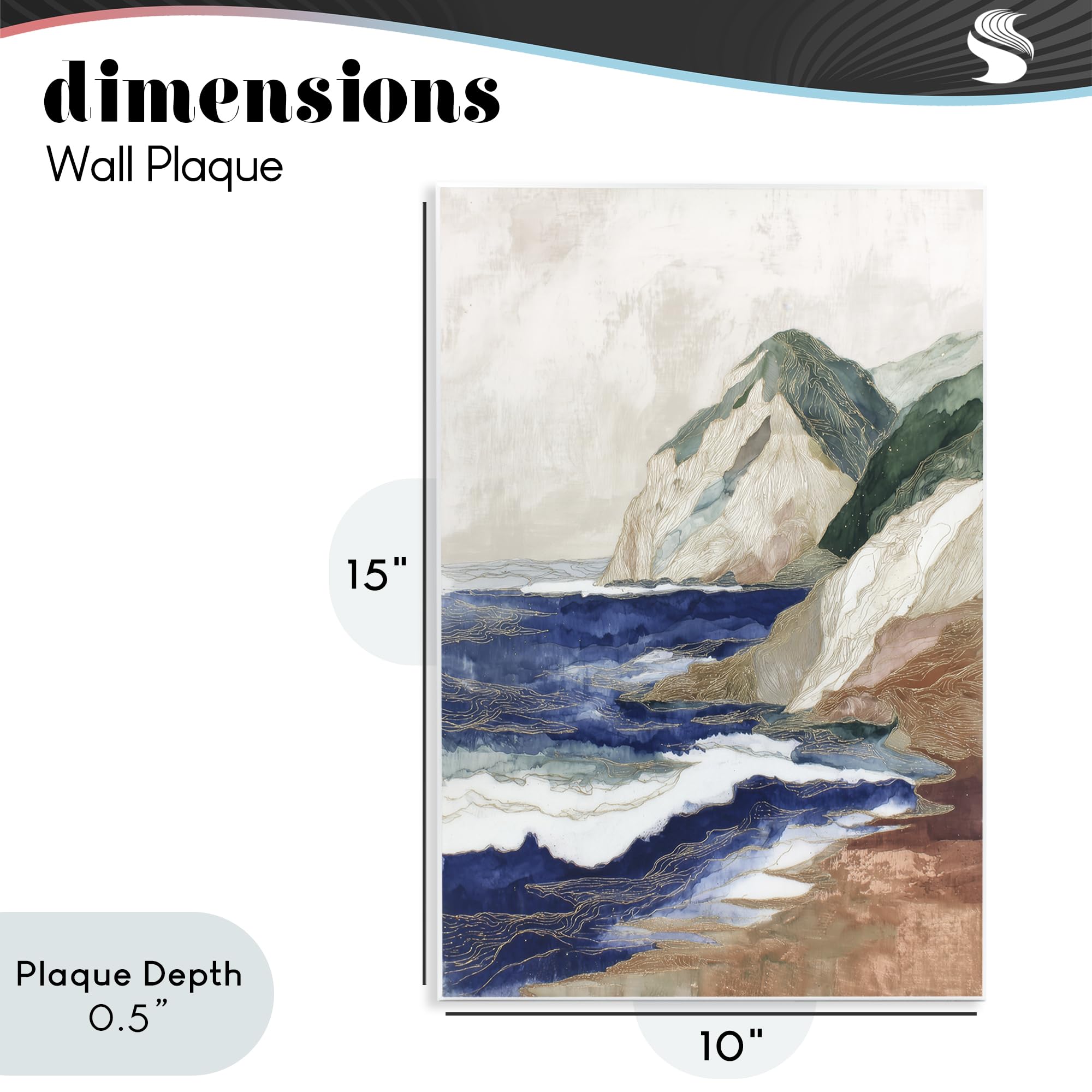 Cliffside Seascape Coastal, 25,4 x 38,1 cm impresión sobre placa de pared