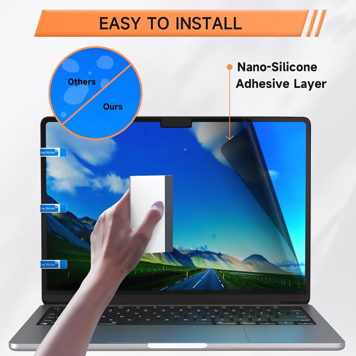 Mamol 360° Filtro de privacidad para MacBook Air de 13,6 pulgadas M5 2026,M4 2025,M3 2024,M2 2022, Filtro antiespía y azul de luz, filtro de privacidad para Mac de 13,6"