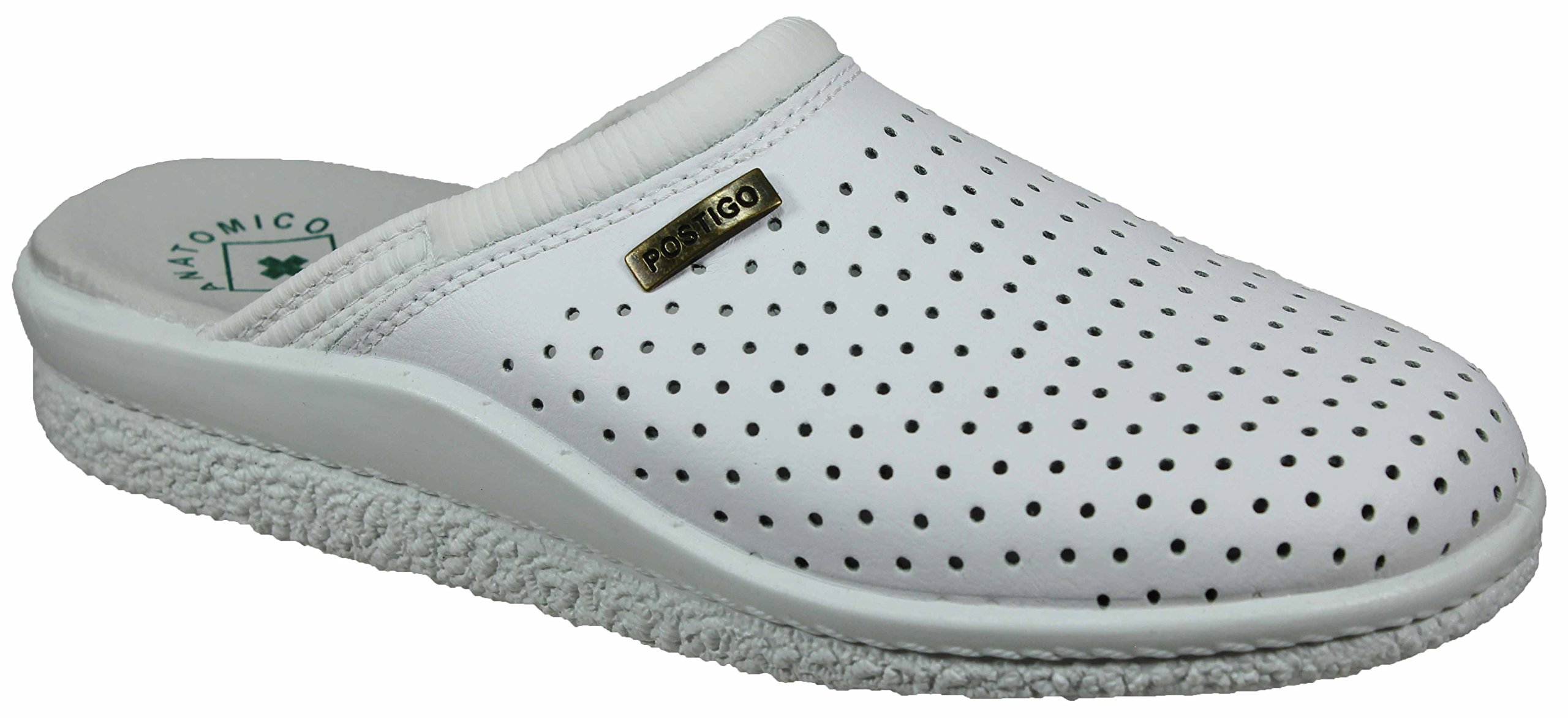 Postigo Zueco Sanitario anatómico Piel Unisex (37 EU, Blanco)