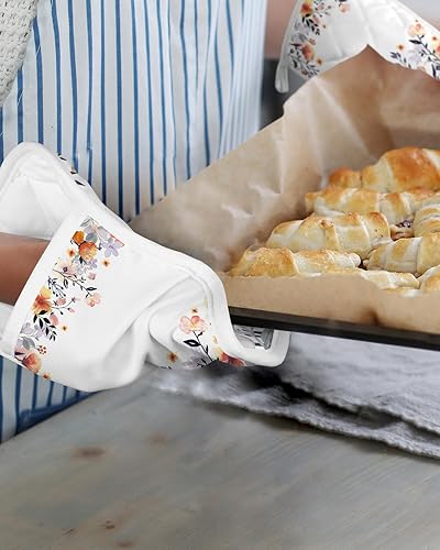 Miniatura 38 de Watercolor Flower 5Pcs Pot Holders for Kitchen,Non Slip & Heat Insulation Terry Cloth Potholder Set with Pocket,Thick Hot Pad Oven Mitts Trivet