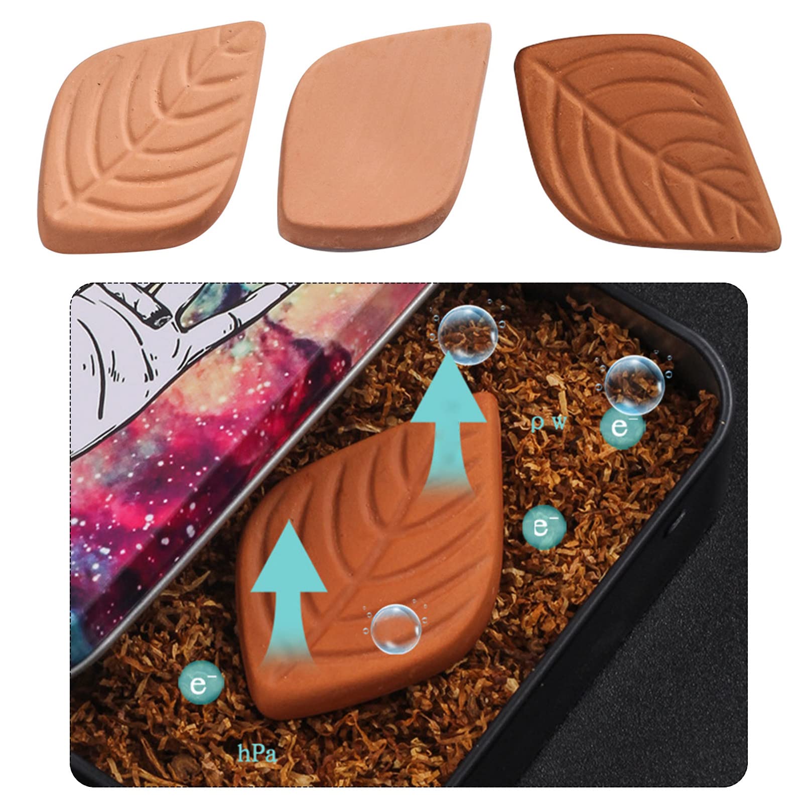 DIIOOMIEEU 10Pcs Humidifier Sugar Saver Softener Leaf Clay Hydrostone Terracotta Humidifying Stone Keeper