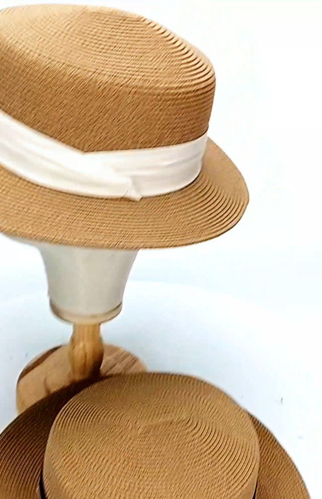 Sombrero de paja estilo boater unisex plegable miniatura 7