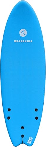 Miniatura 6 de Waterkids 5'6 'Reef' Kids Surfboard, Perfect for Learning, Made for Kids, Soft Top Surfboard with Foam Core, Classic Fish Shape Beginner Surfboard,