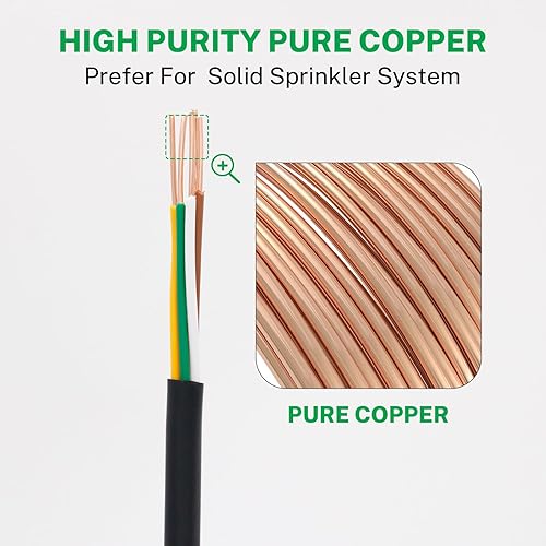 Miniatura 5 de Firmerst Alambre de rociador sólido 185 para hasta 4 válvulas sistema de 250 pies