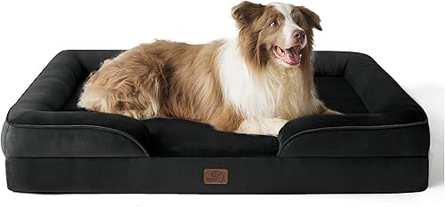 Miniatura 84 de Bedsure Camas ortopédicas para perros de gran tamaño – Cama lavable grande para perros y gatos, impermeable, cómodo sofá para perros con funda Negro