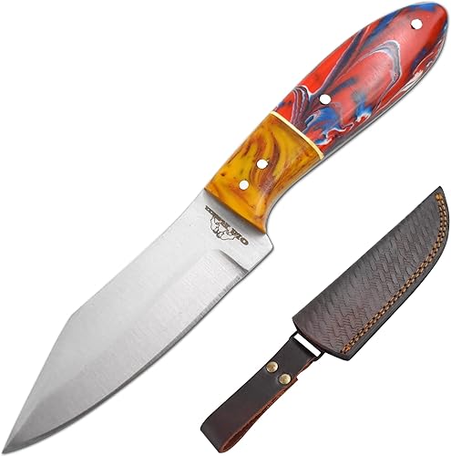 Miniatura 2 de Collection Sharp - Cuchillo de caza de hoja fija resistente y duradero con funda de cuero (2028BLP)