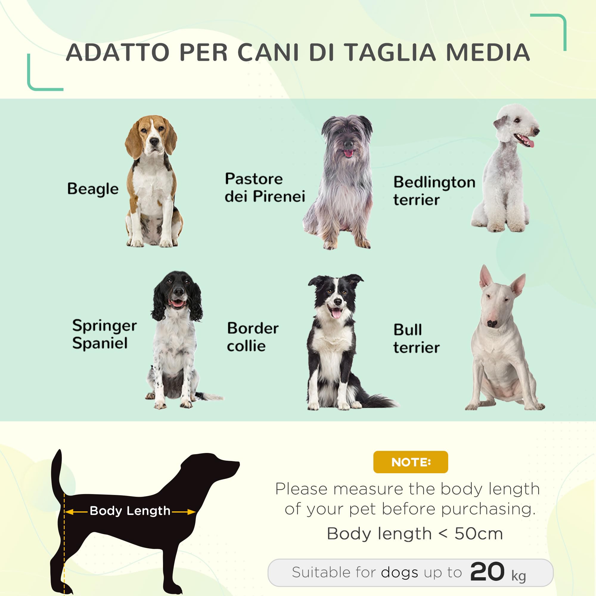 PawHut Lettino per Cani da Interno ed Esterno, Cuccia Estiva Brandina per Cani, Tessuto Traspirante Nero, 90x65x20 cm