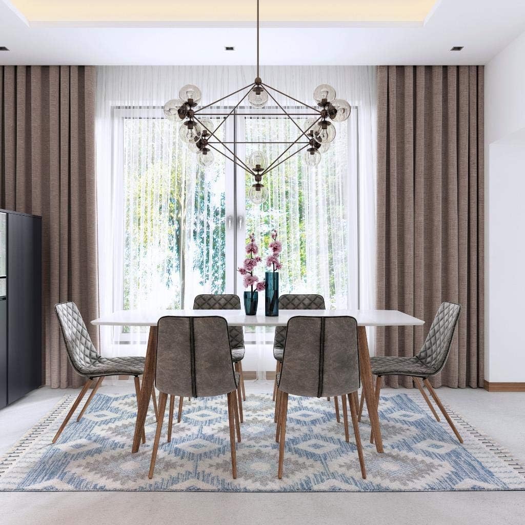 LUXE WEAVERS Ibiza Collection 7898 Blue 5x7 Moroccan Area Rug