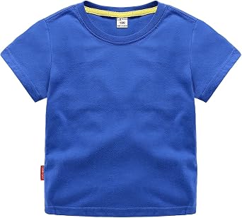 Camiseta Básica De Cuello Redondo Para Niños - Pack De Algodón Orgánico, Manga Corta, Varios Colores