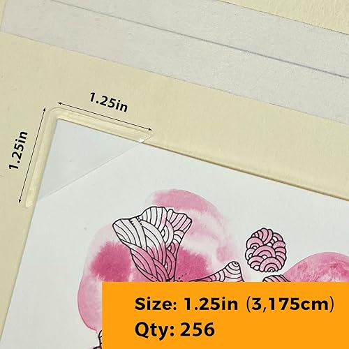 Miniatura 3 de Lineco Esquinas de montaje de polipropileno sin ácidos, autoadhesivas y sensibles a la presión, 1.25 pulgadas, para imágenes y documentos (cantidad