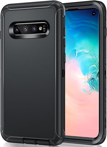 LeYi Funda compatible con Samsung Galaxy-S10 S 10 funda actualizada 3 en 1 de cuerpo completo a prueba de golpes, cubierta exterior de goma