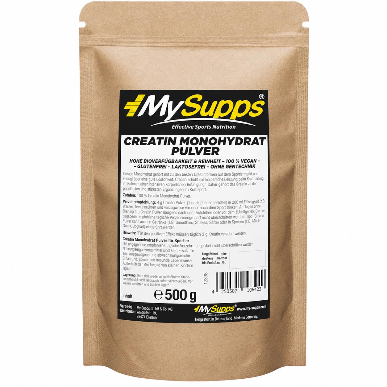 My Supps Creatin Monohydrat Pulver 500g & 1.000g