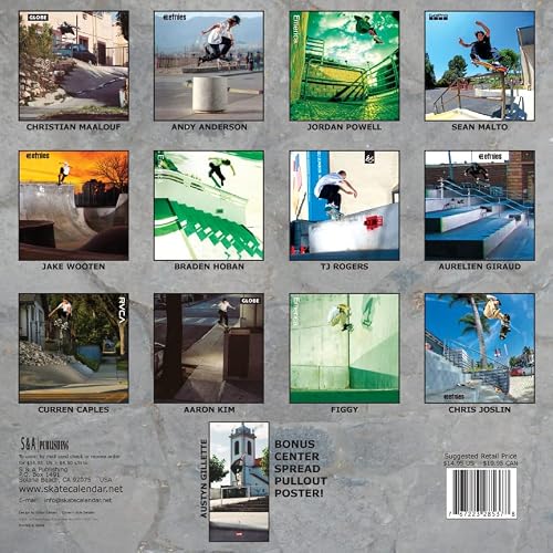 SKATEBOARDING 2023 CALENDAR (12 IN X 12 IN) XL SIZE WALL featuring PRO Skateboarders - Thumbnail 2