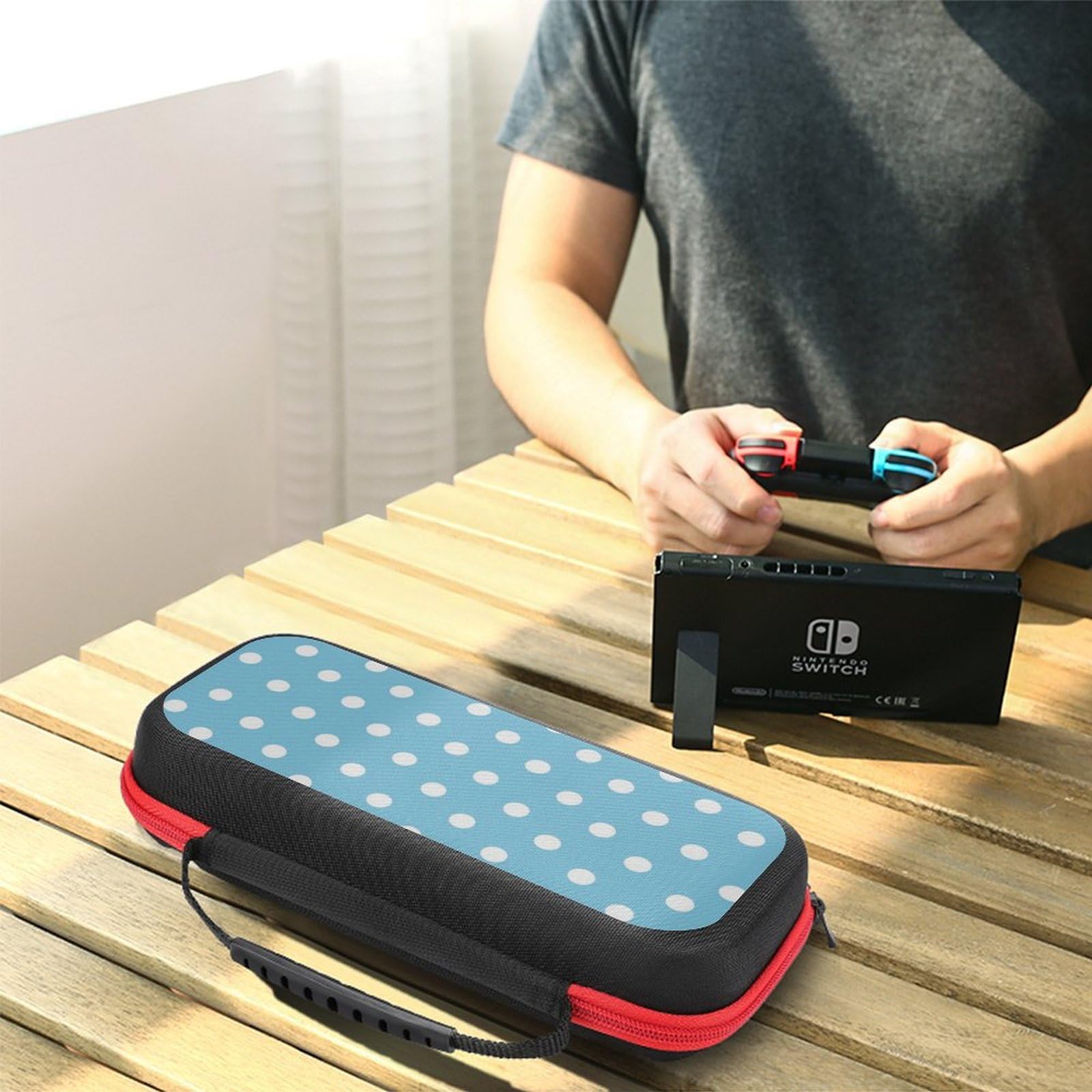 Amazon.co.jp: Switch ケース 水色 ブルー ドット柄 水玉 (2) スイッチ