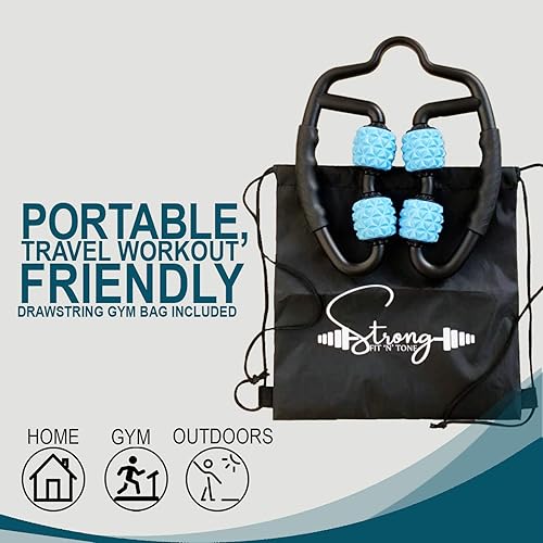 Miniatura 3 de Masajeador de tejido profundo con rodillo de espuma  Herramientas de masaje miofascial con bolsa de gimnasio con cordón  Rodillo muscular para