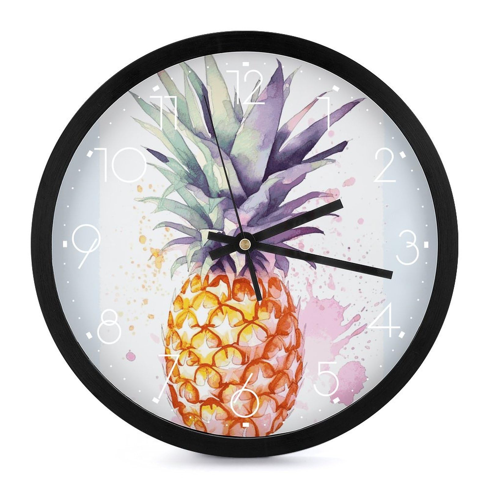 Horloge murale sans tic-tac ananas 25,4 cm pour le bureau