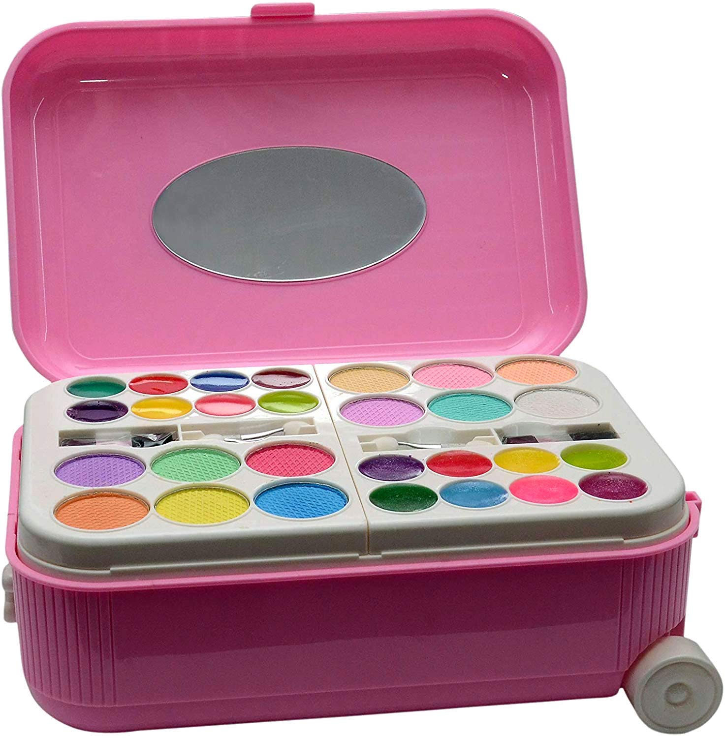 Pascol 2 in 1 Nail Art and Real Make up Palette with Mirror kit for Kids Cosmetic and Non Toxic & Water Removable Real Makeup with Portable Trolly Bag Beauty Makeup Set Kit for Girls (Multicolor) (B09VT9J2F1) Amazon Price History, Amazon Price Tracker