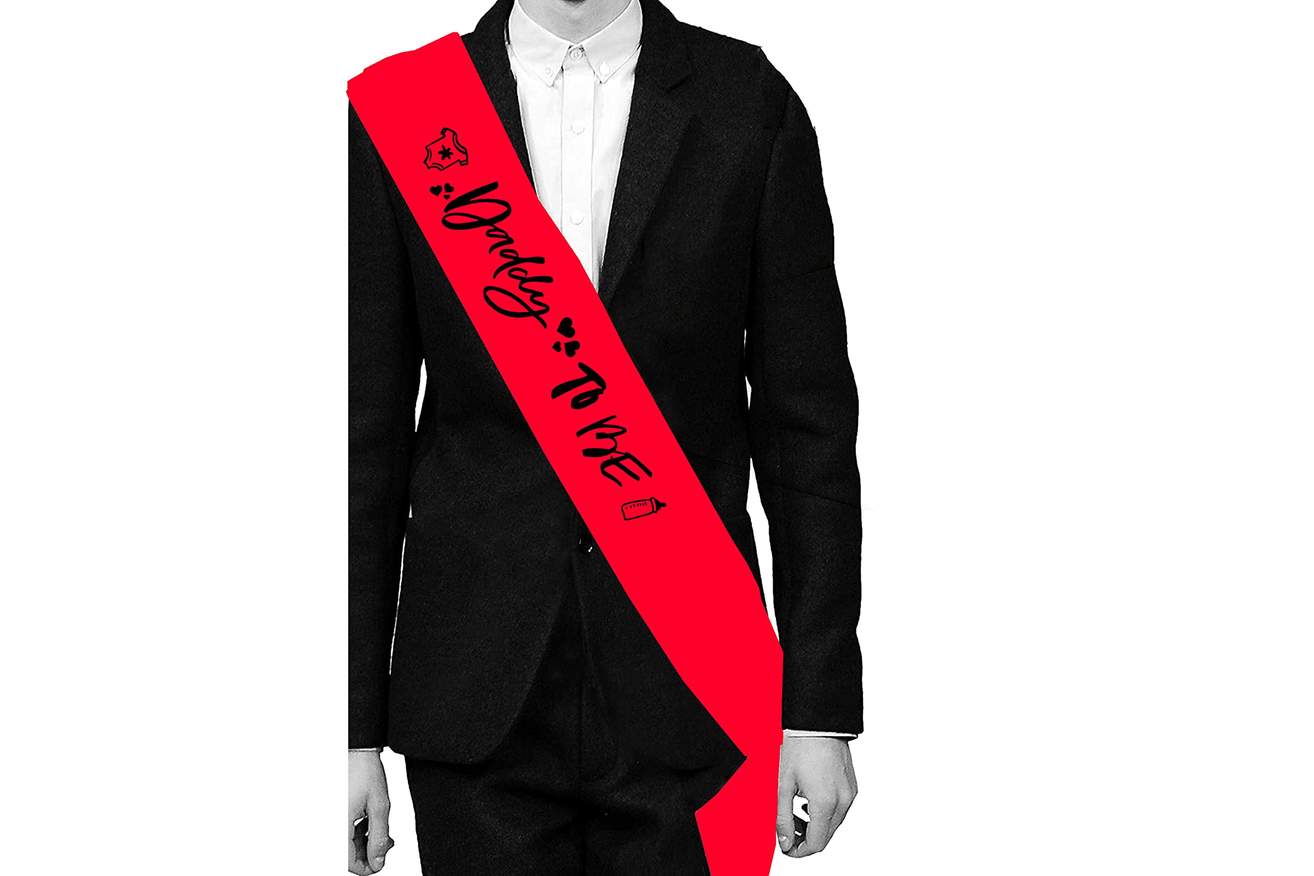 Hubops Mommy to be sash and Daddy to be Sash for Party Decoration Combo Pack (Mommy n Daddy RED) 1