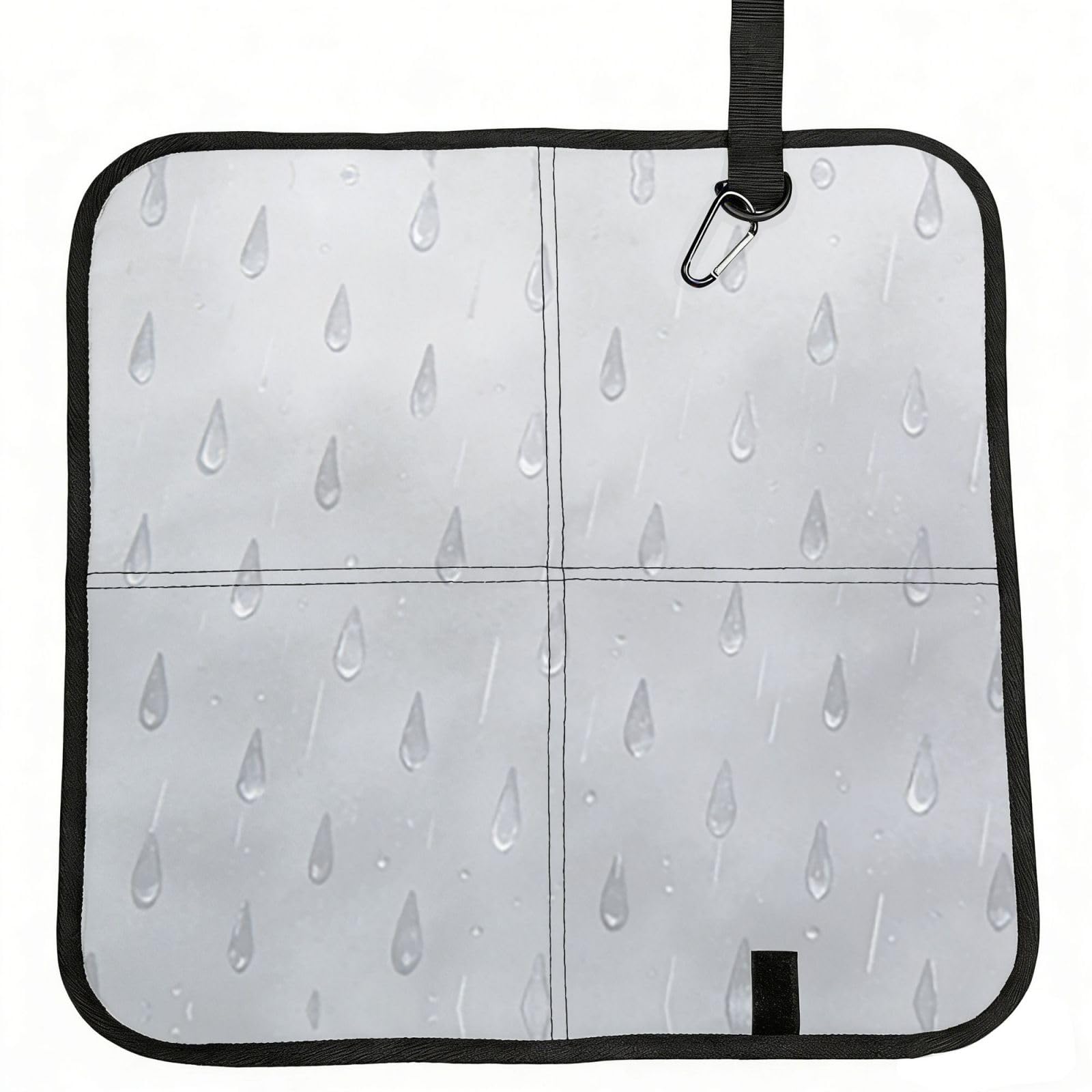DUYIOKH Gray Rain Print Foldable Portable Seat Cushion for World Cup Games, Camping and Outdoor Activities