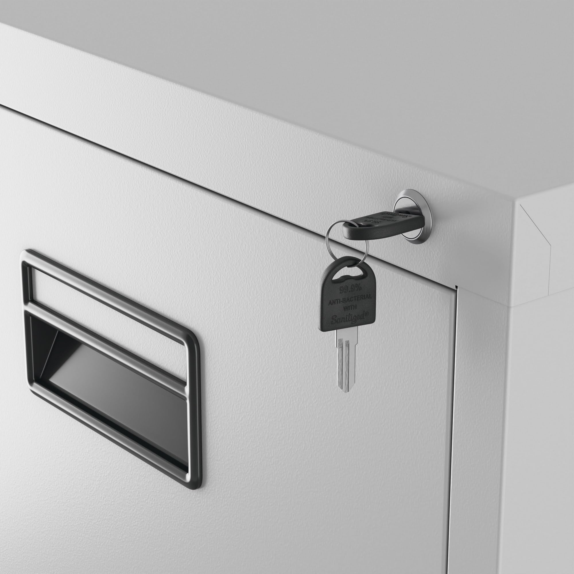 Jan Nowak Armoire Classeur pour Dossiers avec 4 Tiroirs Armoire de Bureau Metallique Revêtement en Poudre Tôle d'acier 132 cm x 46 cm x 62 cm (Gris)