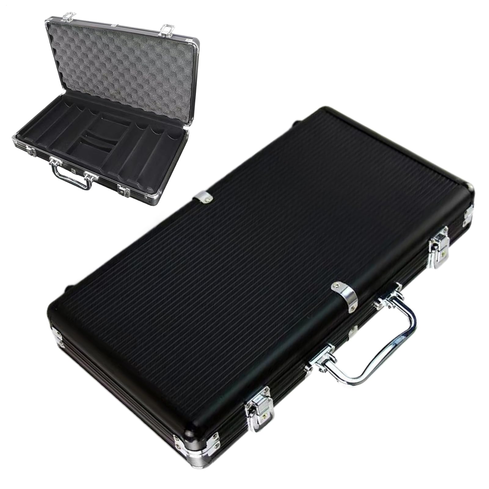 Boîte à jetons de Poker Vide – Valise de Table Professionnelle à Coque Rigide | Coffre à Accessoires léger avec Plateaux Amovibles, poignée sécurisée, unité de Transport de Tournoi, Protection