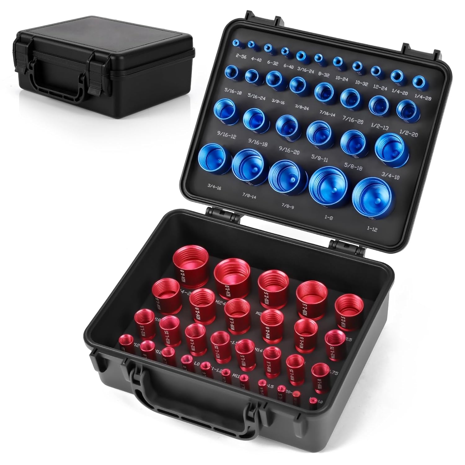 Thread Checker, 60 pcs Nut and Bolt Thread Checker, 30 Inch & 30 Metric Box Set Thread Gauge, Bolt Size Finder for Size Check on Tricky and Narrow Area