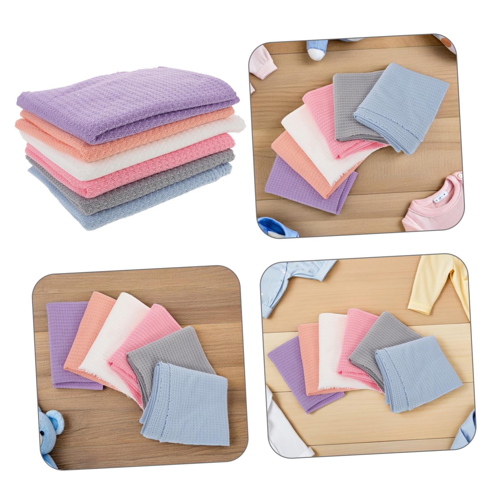 Abaodam 6 Piezas Mantas Envolventes Elásticas para Niña Mantas de Recepción de Color Sólido Envoltura y para Recién Nacidos Prop para Fotografía Infantil para Sesión de Fotos Niñas