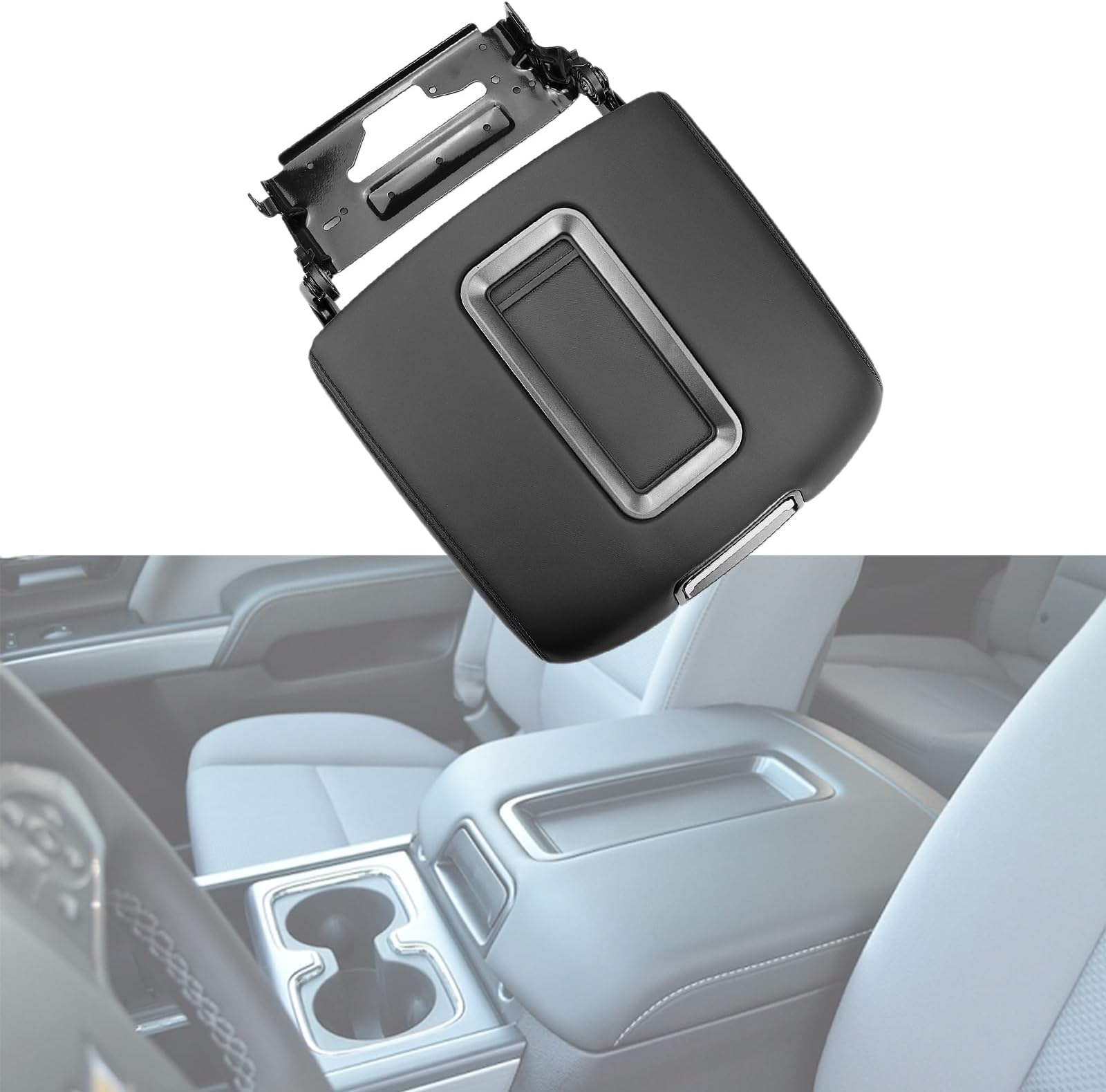 FEXON Armrest Center Console Cover Lid Kit for GMC Sierra Chevy Silverado 1500 2500 3500 2014-2018 Tahoe Yukon Suburban 2015-2020 Replaces 0227083AA 22861304 KZ-FS-0034-01