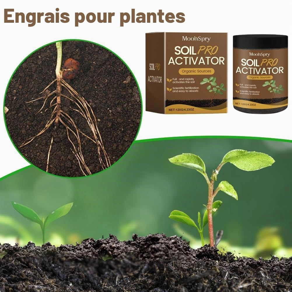 Activateur de sol, activateur de sol organique et engrais pour plantes, fleurs, amendements de sol, engrais pour plantes d'intérieur pour des fleurs saines et des plantes du sol (3 pièces)