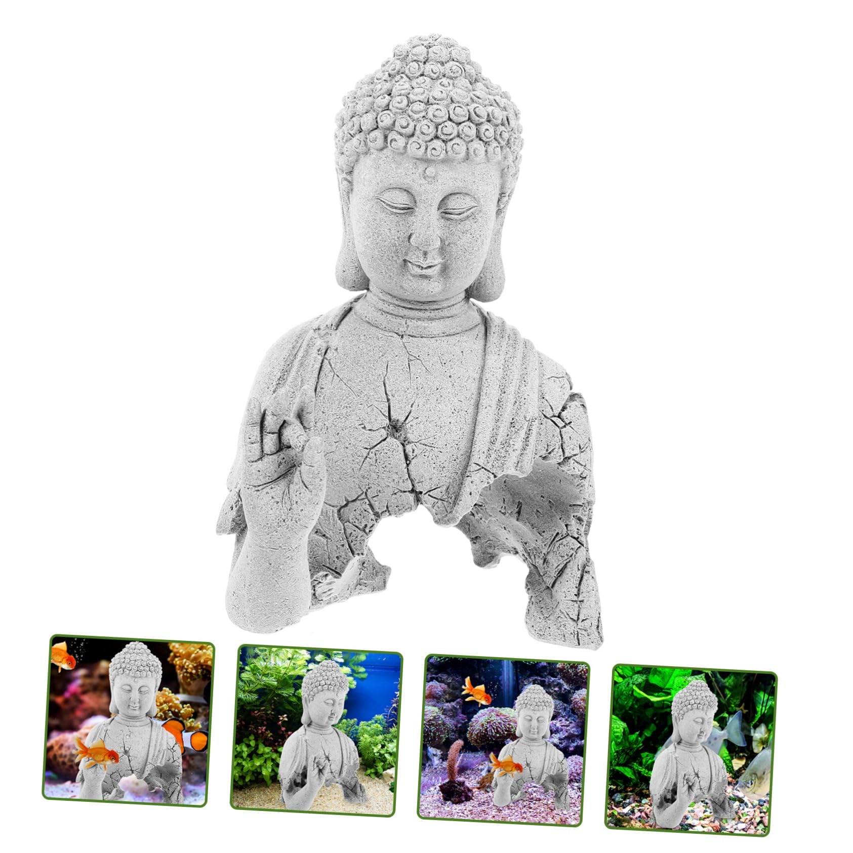 SUPVOX 2 Piezas Estatua De Buda para El Hogar Decoración De Pecera Adornos para Peceras Decoración del Acuario Decoraciones De Peceras Fuente De Agua De Mesa Polvo De Piedra Azul Grey