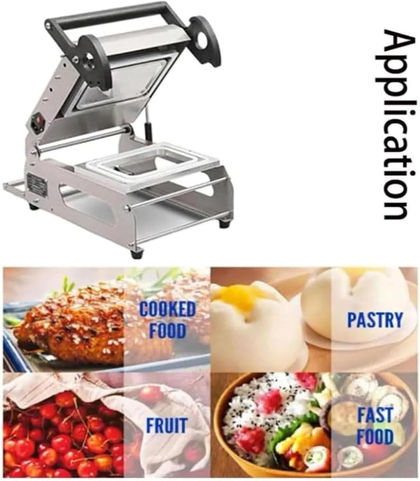 Máquina Termoselladora Comercial para Bandejas De Carne, Máquina Semiautomática para Envasar Comida para Llevar, Selladora Manual De Cajas De Comida para Llevar.