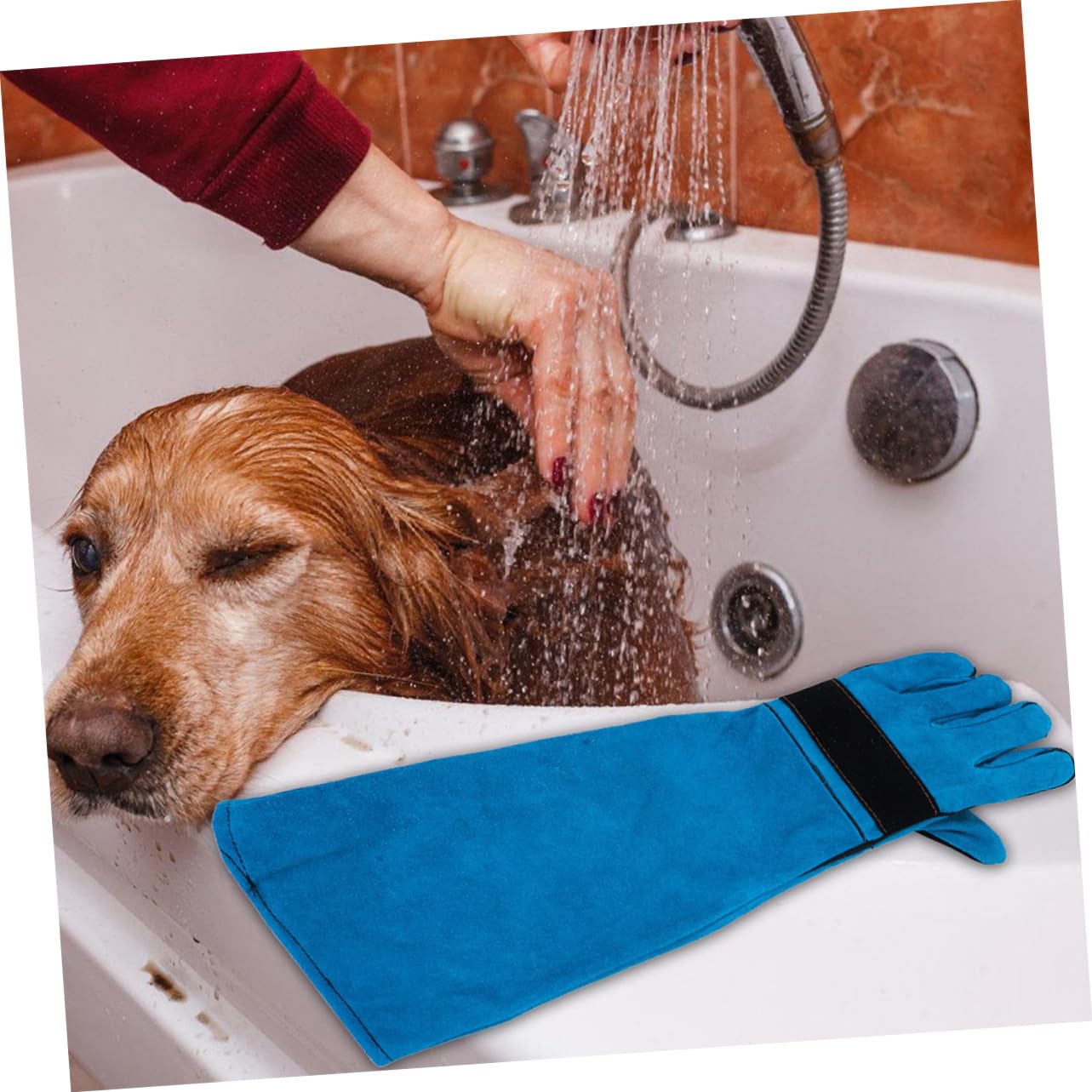 BESPORTBLE Protection Anti-Morsure pour Animaux de Manipulation Toilettage pour Chiens et Chats Manchons de Travail Similicuir