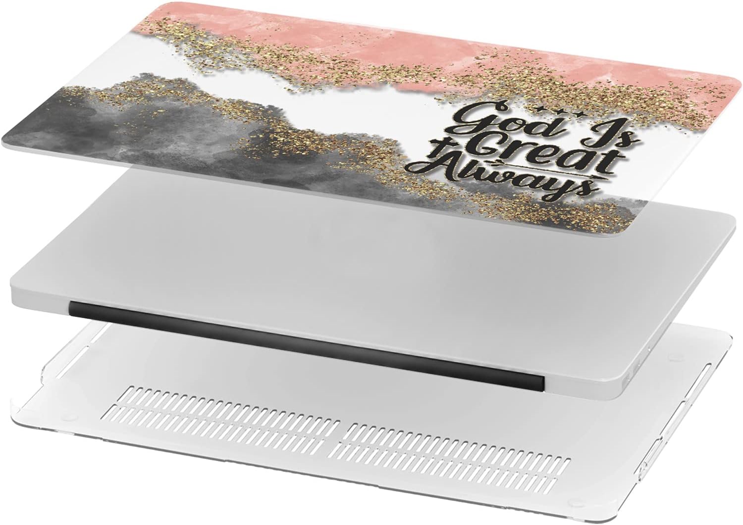 Mertak Hard Case Compatible with MacBook Pro 16 14 Air 15 13 inch M3 M2 M1 Mac 2024 2023 2022 2018 God is Great Protective Abstract Plastic Touch Bar Christian Bible Verse Inspirational Quote