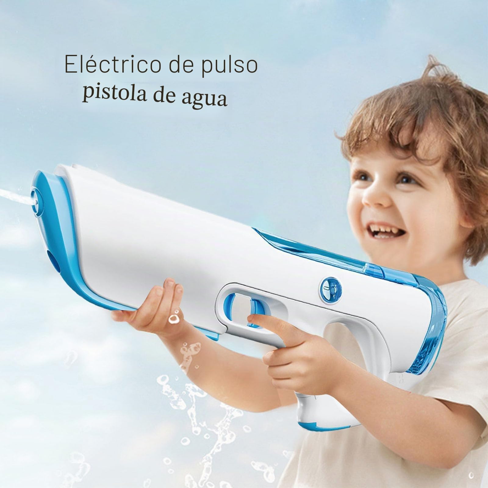 Pistola de agua eléctrica para adultos y niños,Pistola de agua eléctrica,Pistola de agua de gran alcance,Pistola de agua Juguete para niños Azul