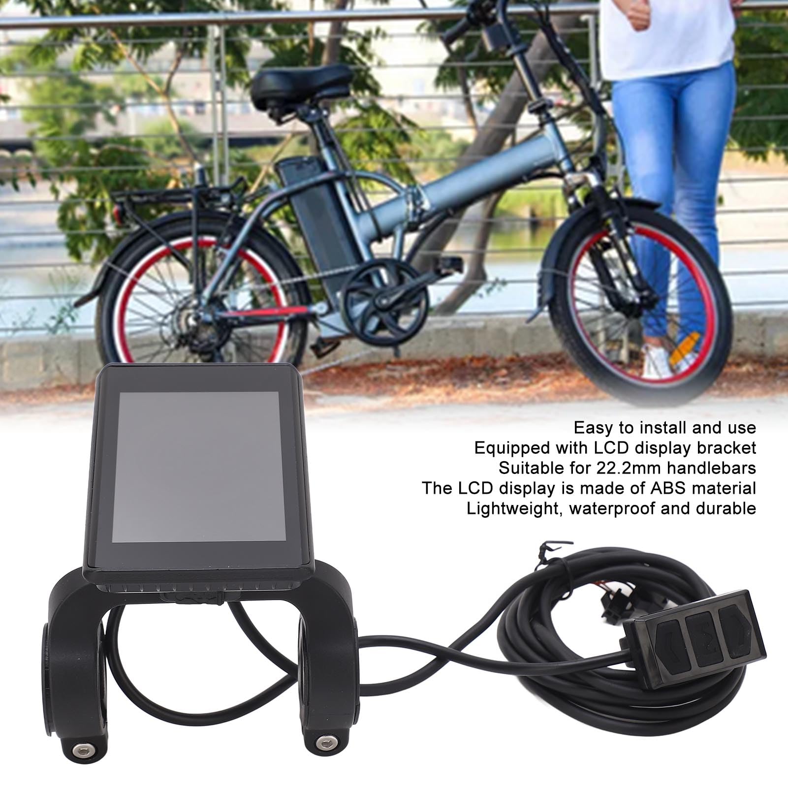 Display LCD elettrico per bici elettrica 24V 36V 48V 60V Display LCD elettrico con interfaccia faro Cavo ordinario 5P 2P