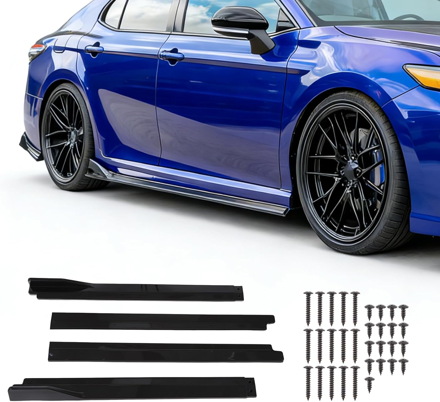 Yofer V1 Gloss Black Side Skirt Extension for Toyota Camry LE SE XSE XLE, 2018-2025 Compatible