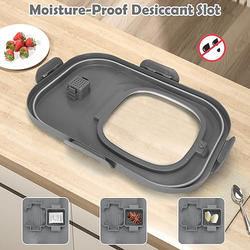 Miniatura 3 de SSAWcasa Recipiente de almacenamiento de arroz, 20 a 30 libras, hermético, recipientes grandes de almacenamiento de alimentos con ruedas, cuchara y