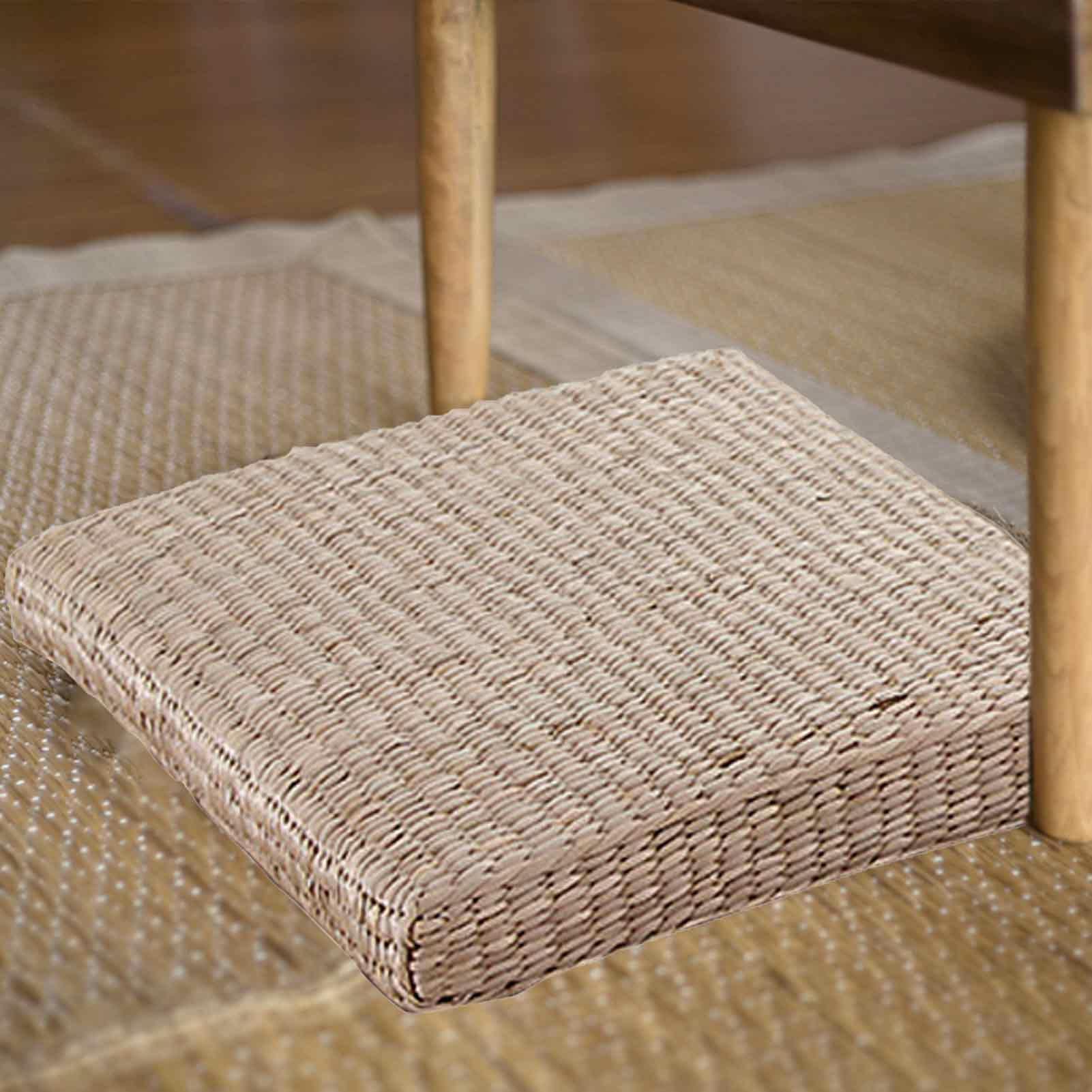Generisch Cuscino da pavimento in paglia naturale, comodo cuscino tatami | tappetino da yoga fatto a mano in paglia intrecciata, cuscino per giardino, soggiorno, decorazione della casa