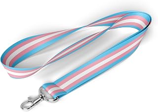 LGBTQIA Pride Flag Lanyard, Gay Lesbian Bisexual Badge Safety Breakaway for Event, Thing Accessories Stuff (Transgender)