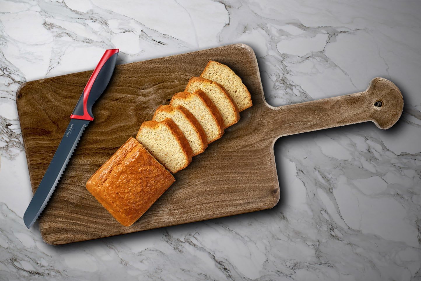 Westmark Non-Stick Bread Knife with Cover, 7.8-inch (Red/Black)
