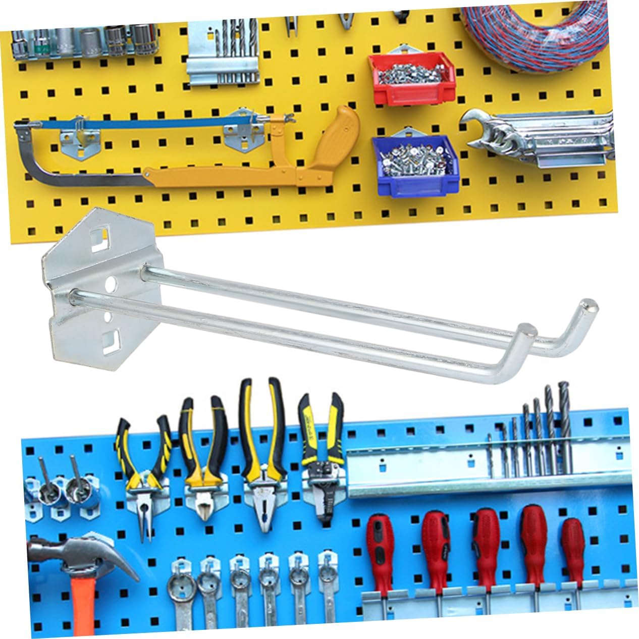Zerodeko 4pcs Pegboard Hooks Tool Storage Hangers for Garage Workshop Kitchen Organization Easy to Install Resistant Design Strongly Fixed to Wall