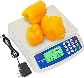30kg x 1g Electronic Computing Scale, MOCCO LCD Digital Commercial Food Produce Scales 66LB Capacity with AC Adapter for M...