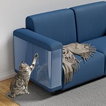 NO PINS Pain Cat Scratch Furniture Protector-12 Pack Thicken Self-Adhesive Single Side Couch Protector from Cat Claws,Furniture Protectors from Cats Scratching,Anti Scratch Deterren Protectors 12PC