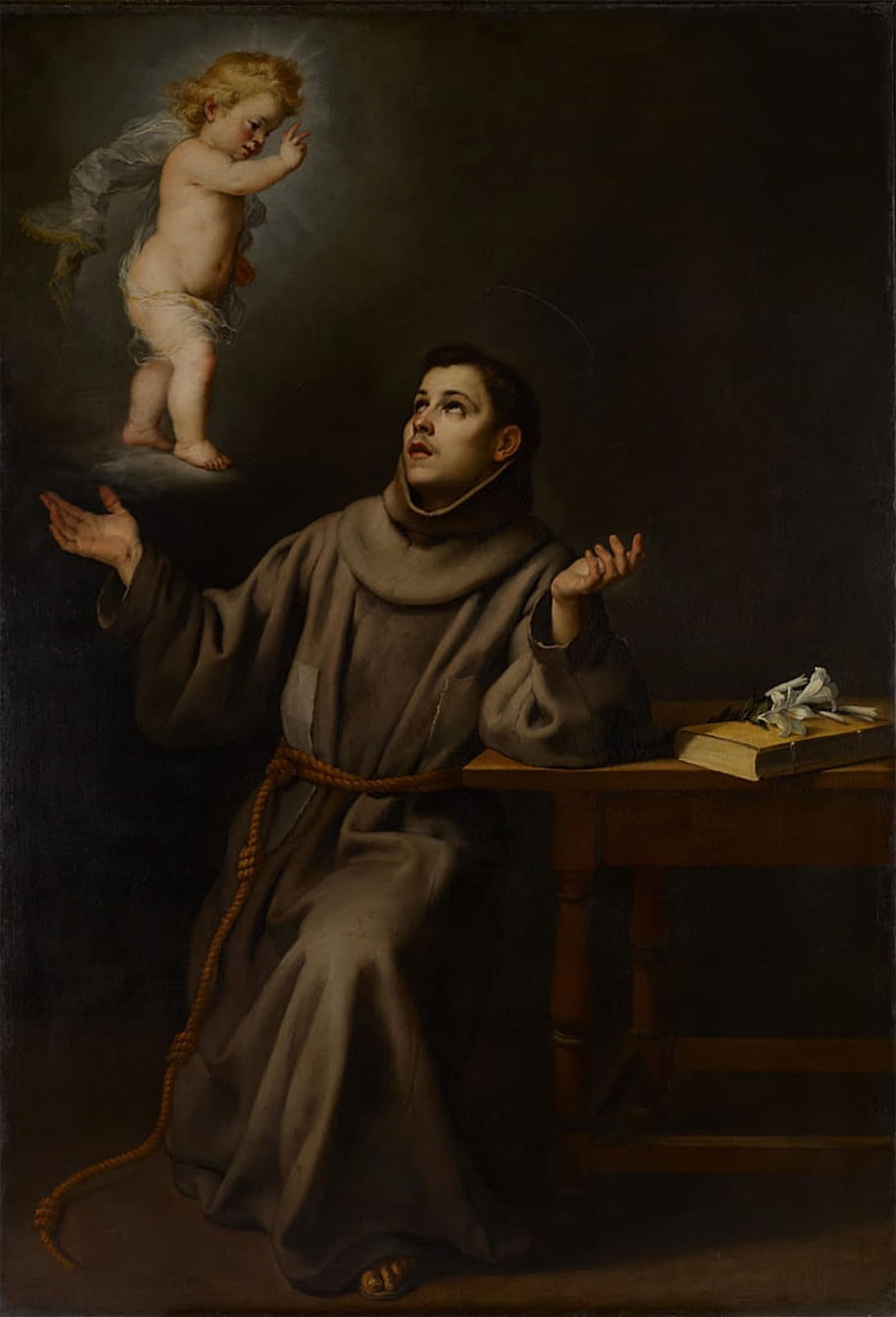 Impression prints toile Murillo la vision de saint Antoine tableau salon déco 60x90cm - 5